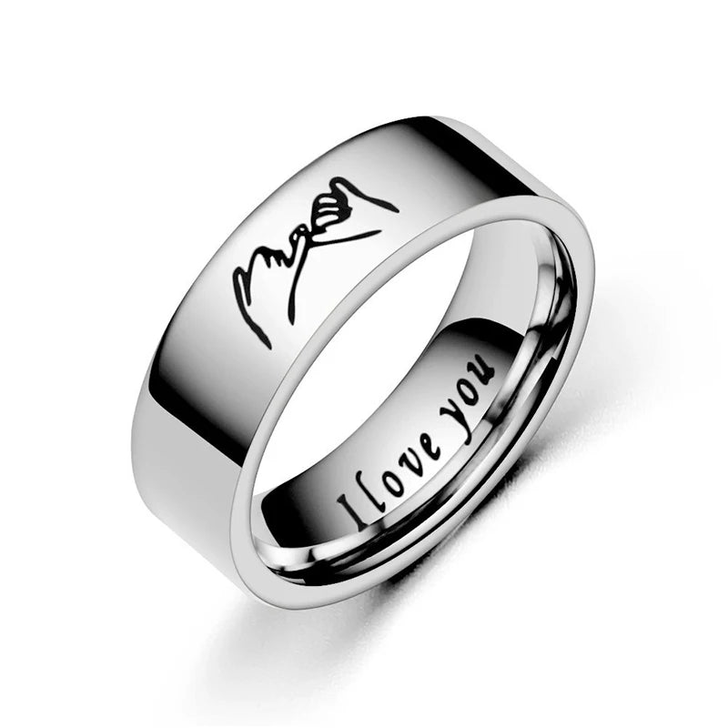 Ringe für Paare Love Ring Silber oder Schwarz Silber