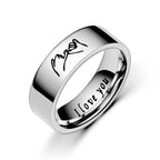 Ringe für Paare Love Ring Silber oder Schwarz Silber