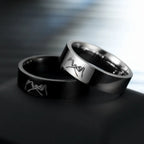 Ringe für Paare Love Ring Silber oder Schwarz Silber