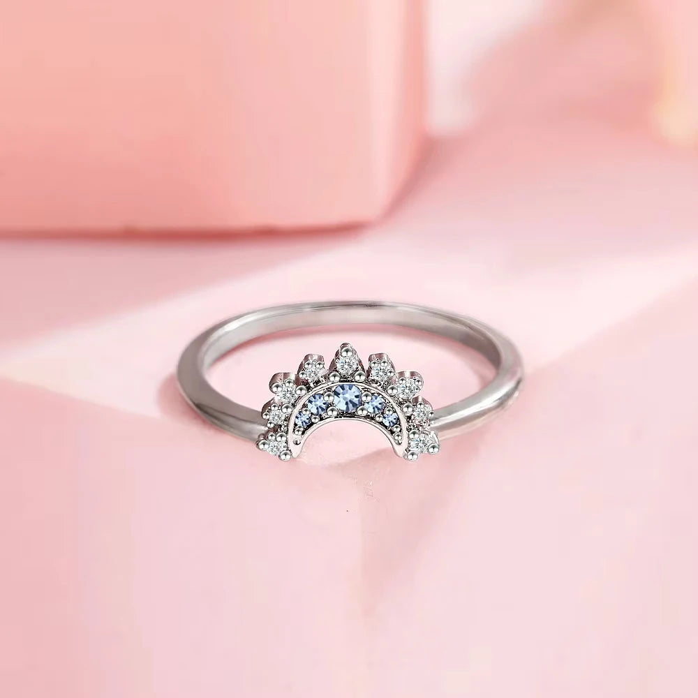 Ringe für Paare Sonnenring mit Mond-Zirkonia