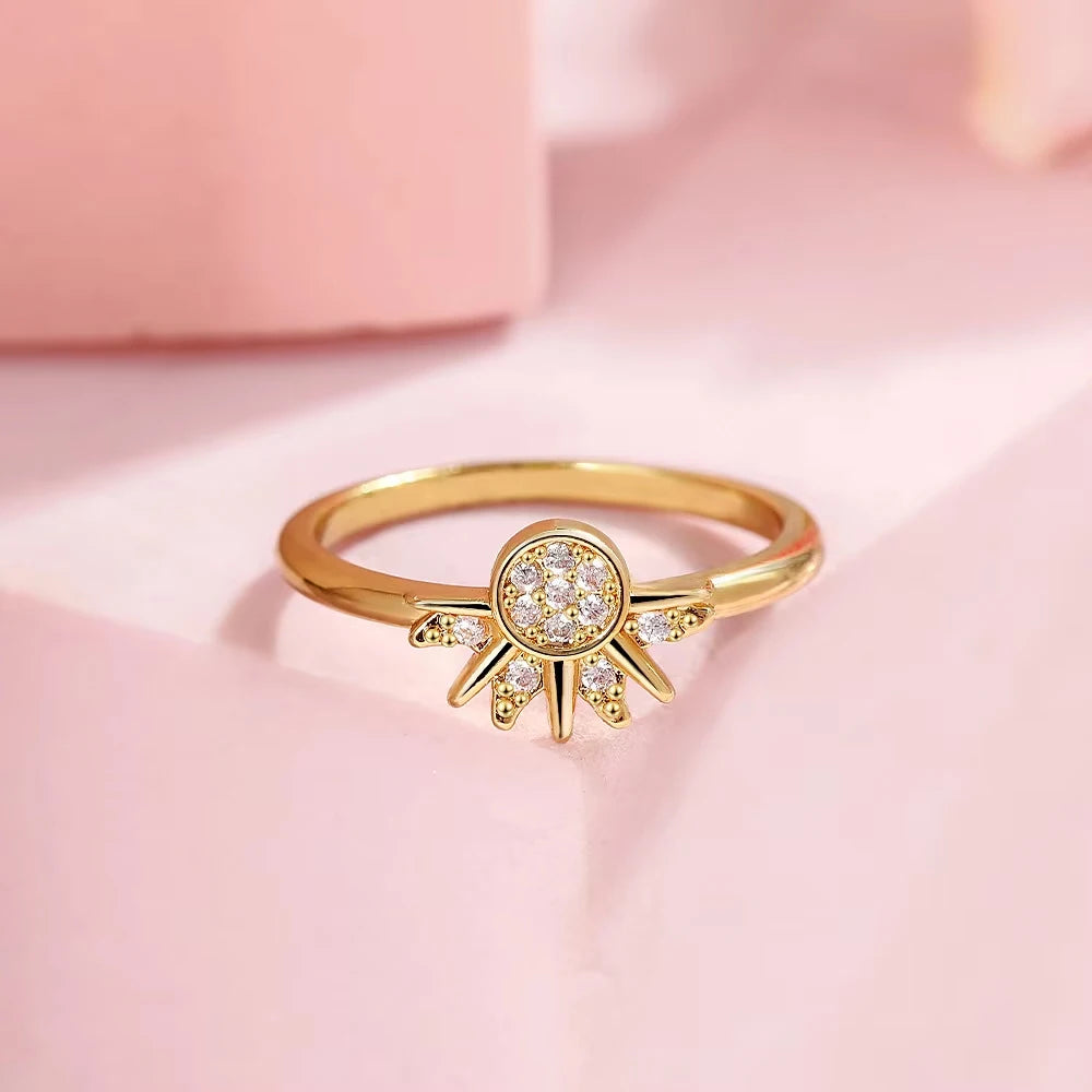 Ringe für Paare Sonnenring mit Sonnen-Zirkonia