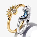 Ringe für Paare Sonnenring mit Sonnen- und Mond-Zirkonia