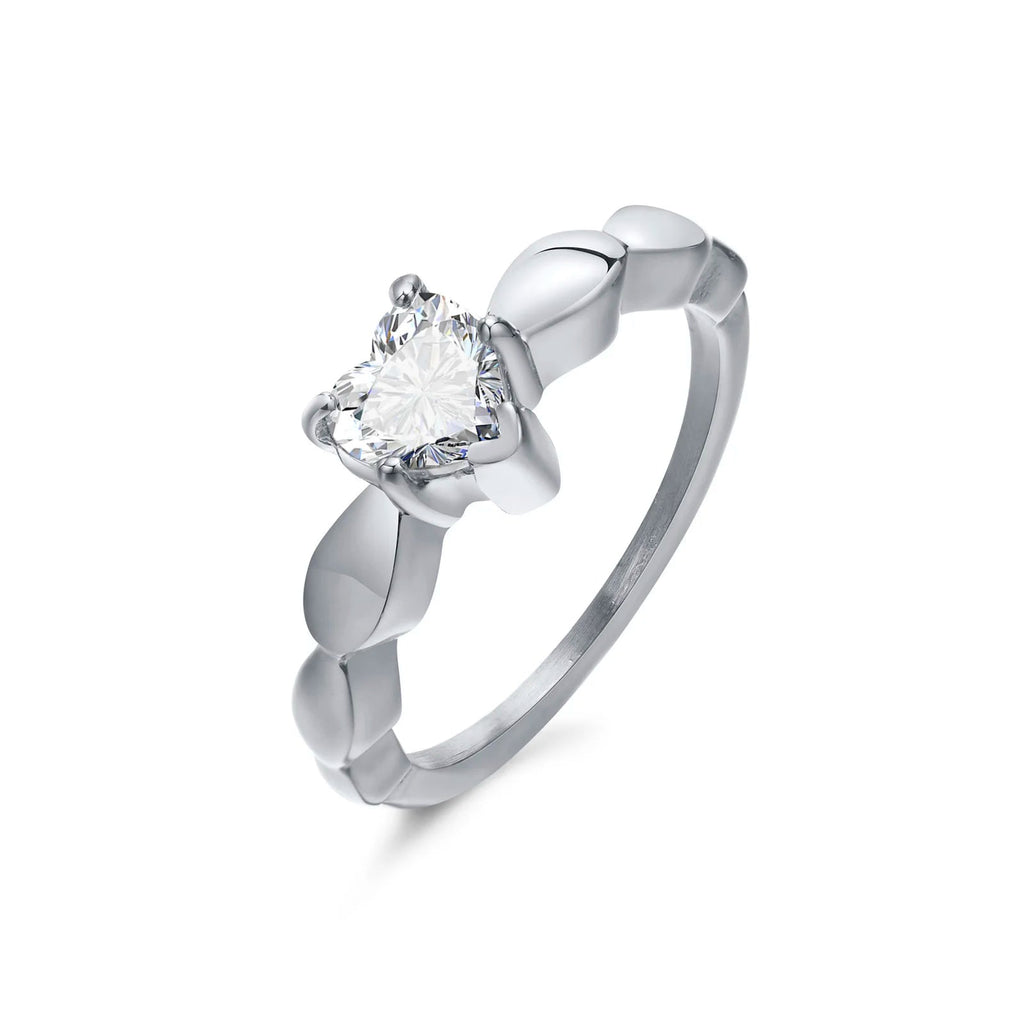 Anelli per Coppie Cuore Anello Romantico e Zircone argento donna