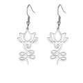 Buddhistische Lotusblumen-Ohrringe in Silber