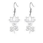 Buddhistische Lotusblumen-Ohrringe in Silber
