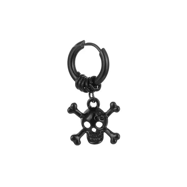 Ohrstecker Totenkopf schwarzer Stahl