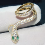 Boucle D'Oreille Serpent Pendante Plaqué or