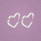 Boucles Créoles d'Oreilles Coeur Or Femme argent
