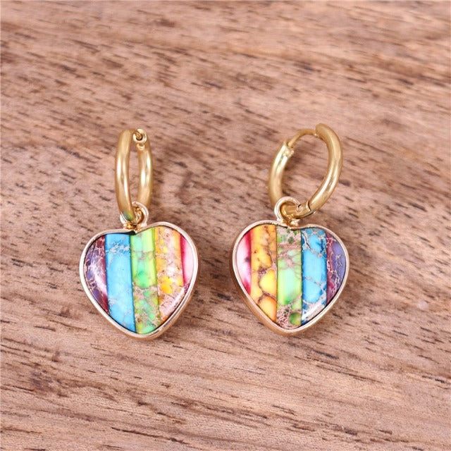 Orecchini 7 Chakra con Pietre Donna