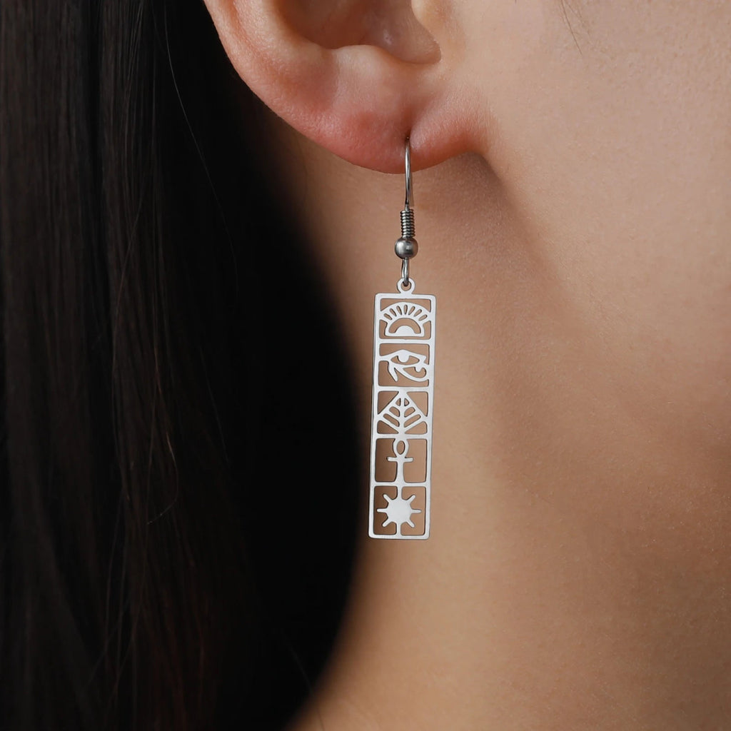 Orecchini Cartucce Geroglifiche Egitto argento stile A