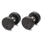 Boucles d'Oreilles Clou en Bois Yin Yang noir