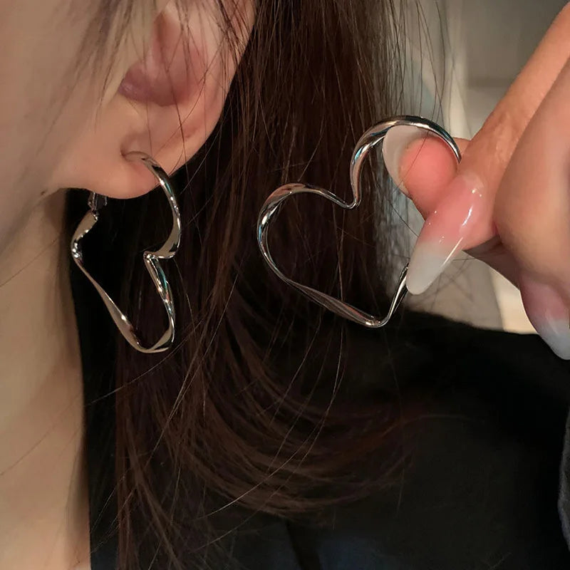 Boucles d'Oreilles Clou Grand Coeur
