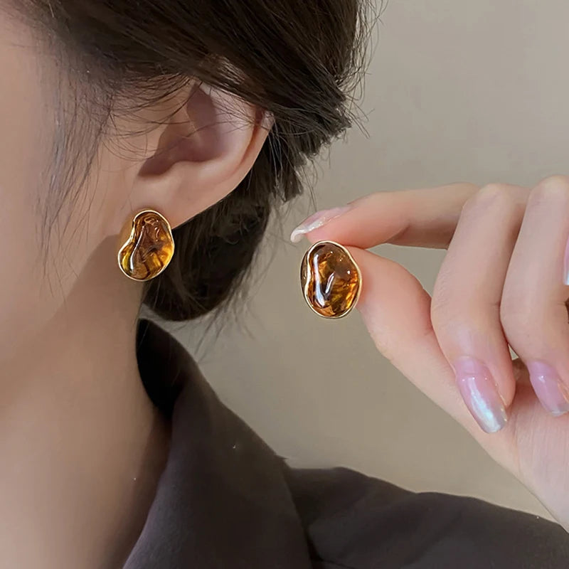 Ohrstecker mit Tigerauge zum Schutz für Damen