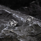 Boucles d'Oreilles Compas Clou Homme Boussole Rose des Vents