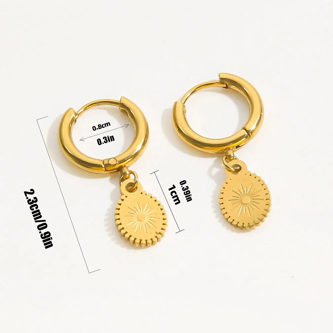 Boucles d'Oreilles Compas Créoles Boussole Rose des Vents Femme