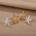 Boucles d'oreilles coquillage pour femme étoiles de mer argent
