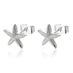 Boucles d'oreilles coquillage pour femme étoiles de mer argent