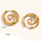 Boucles d'oreilles créoles avec motif spirale