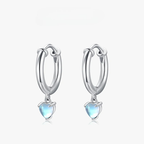 Boucles d'Oreilles Créoles Coeur Fertilité Pierre de Lune