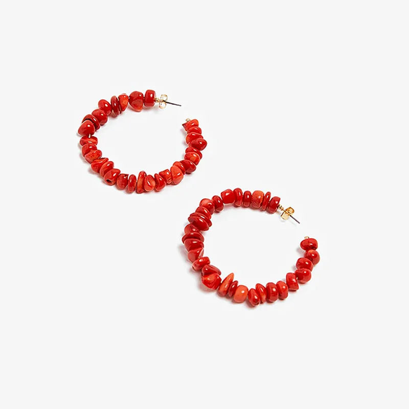 Orecchini a cerchio Corallo rosso