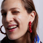 Boucles d'Oreilles Créoles Corail rouge