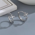 Boucles d'Oreilles Créoles Croix de Jésus avec Zircon