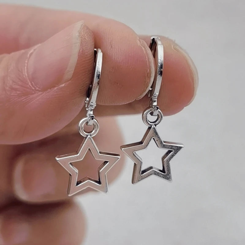 Boucles d'Oreilles Créoles Etoile Homme ou Femme