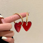 Boucles d'Oreilles Créoles Femme Coeur or