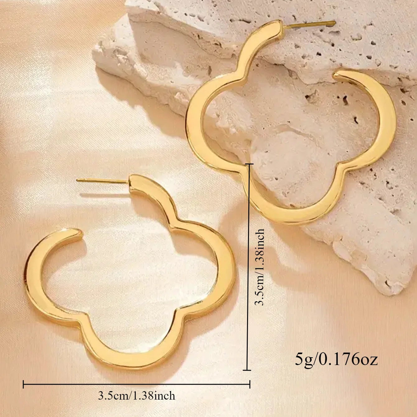 Boucles d'Oreilles Créoles Trèfle