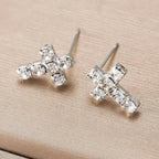 Pendientes de cruz con strass