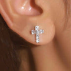 Pendientes de cruz con strass