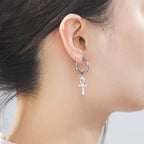 Orecchini Egiziani Croce Ankh Donna argento