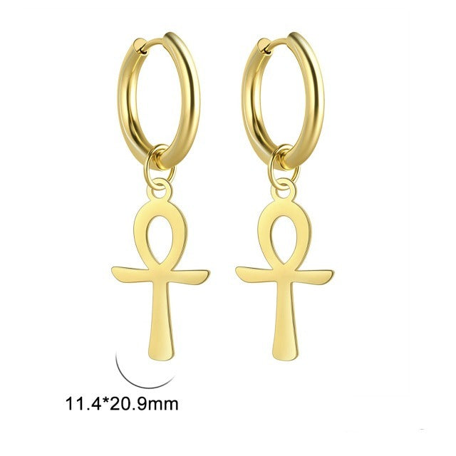 Orecchini croce egiziana Ankh da donna