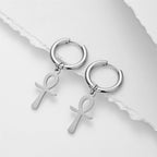 Orecchini Egiziani Croce Ankh Donna argento