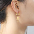 Orecchini Egiziani Croce Ankh Donna oro