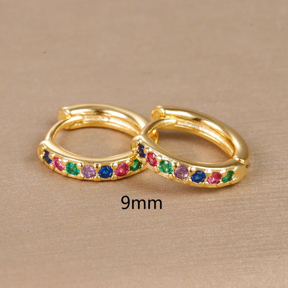 Boucles d'oreilles femme arc-en-ciel or
