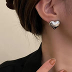 Damenohrringe Herz Ohrstecker Silber