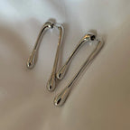 Boucles d'Oreilles Clou Fine Goutte d'Eau argent