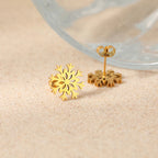 Boucles d'Oreilles Flocon de Neige Clous Femme or