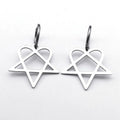 Gothic Ohrringe "Heartagram" Herz Pentagramm silber