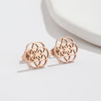 Orecchini Mandala Fiore della Vita Dawapara Donna oro rosa