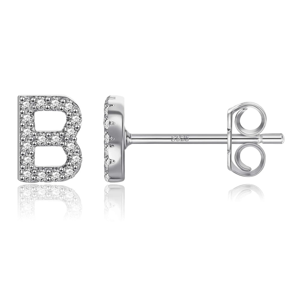 Boucles d'oreilles initiale argent b
