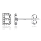 Boucles d'oreilles initiale argent b