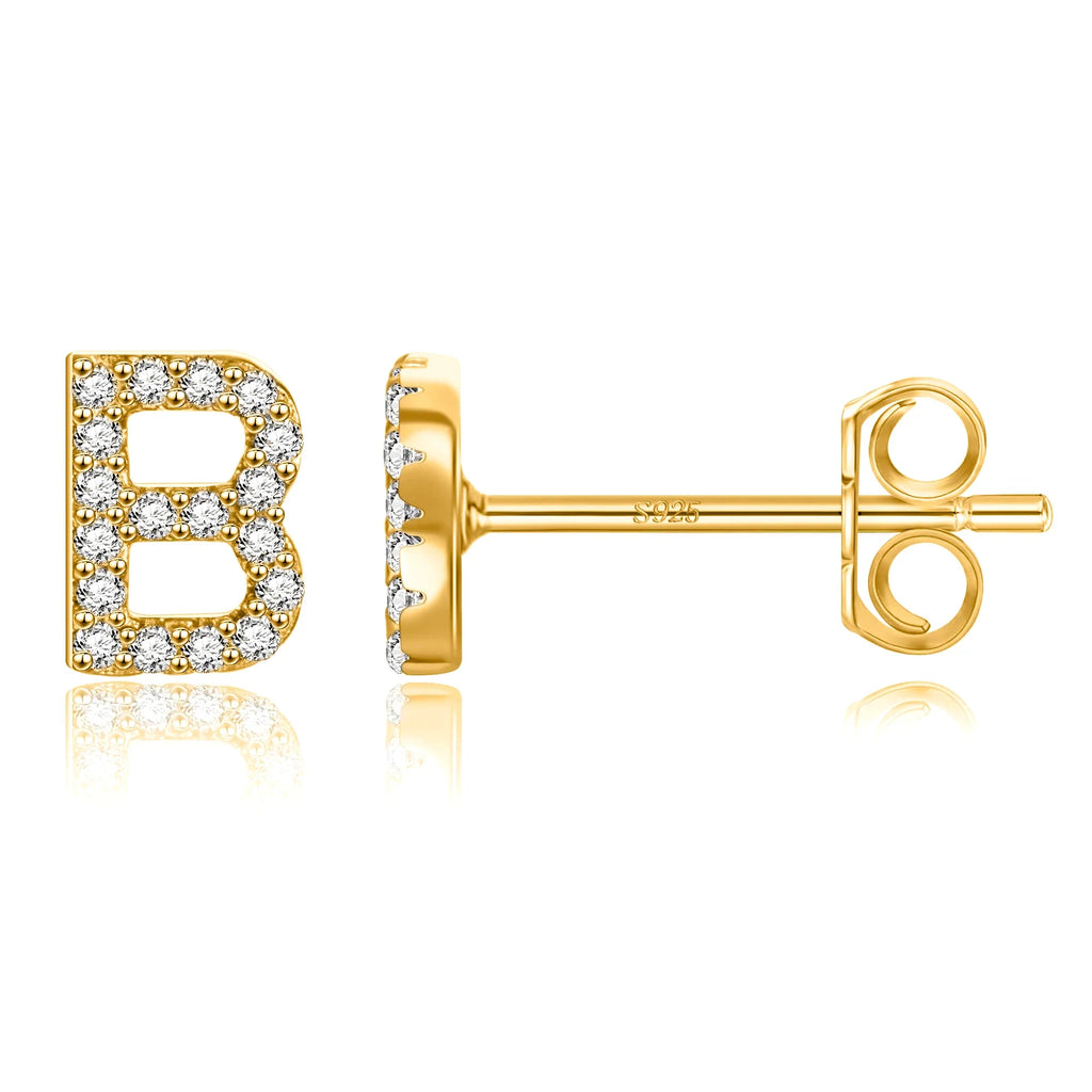Boucles d'oreilles initiale or b