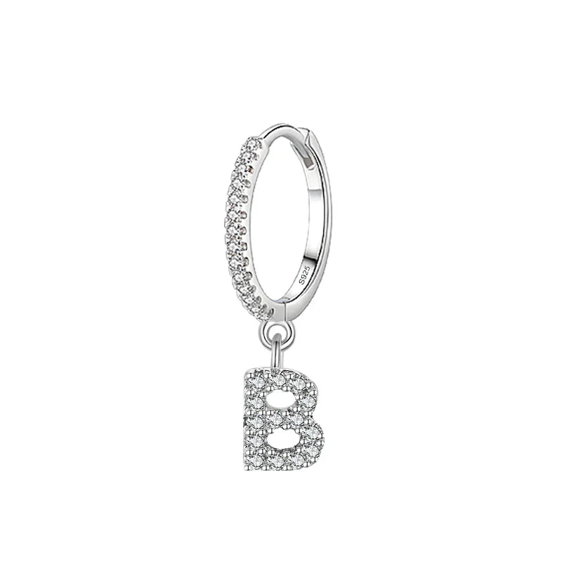 Boucles d'oreilles créoles avec initiale b