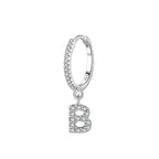 Boucles d'oreilles créoles avec initiale b