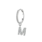 Boucles d'oreilles créoles avec initiale m