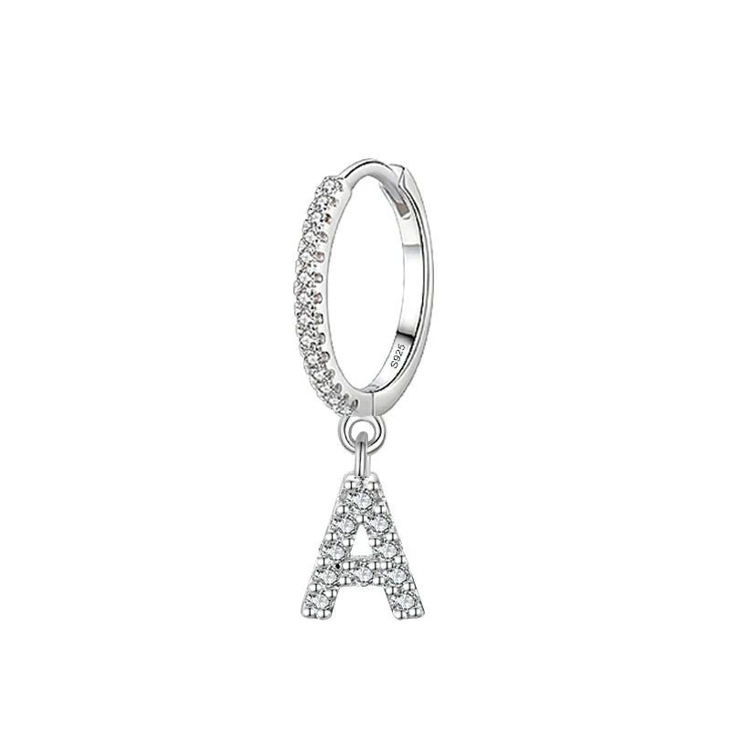 Boucles d'oreilles créoles avec initiale a