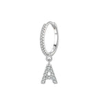 Boucles d'oreilles créoles avec initiale a