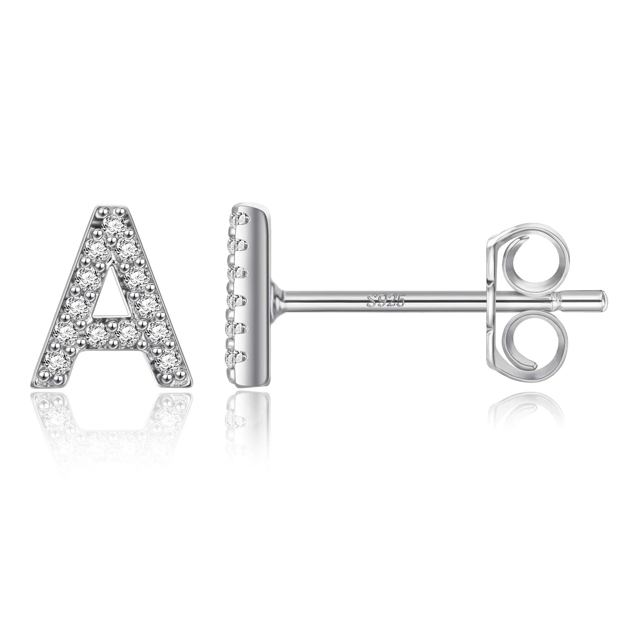 Boucles d'oreilles initiale argent a